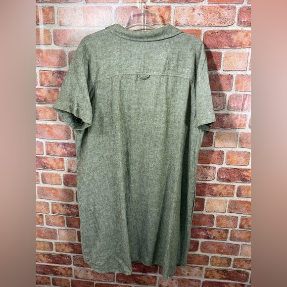 Susan Graver pure linen blend button front dress XLP - Picture 2 of 8